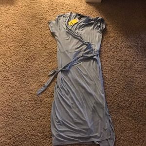 A blue fold over dress